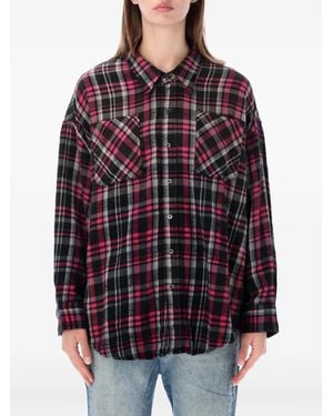 R13 Plaid Drop-Shoulder Shirt - Red