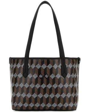 AU DEPART N.28 Printed Shopping Tote Bag - Black