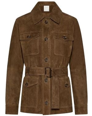 Marella Belted Suede Jacket - Brown