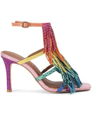Kurt Geiger Crystal-Embellished Fringe Sandals - Pink