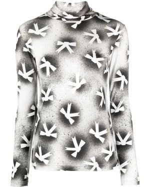 Viktor & Rolf Top Con Cuello Vuelto Y Lazo - Gris