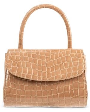 BY FAR Mini 2.0 Croc-embossed Tote Bag - Natural