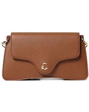 Coccinelle Mini C-Me Logo-Plaque Shoulder Bag - Brown
