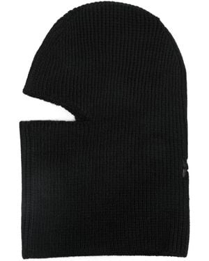 Alexander Wang Logo-Embroidered Ribbed Balaclava - Black