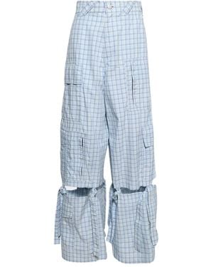 Natasha Zinko Checked-Pattern Cargo Pants - Blue