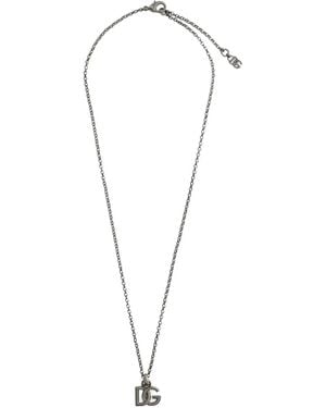 Dolce & Gabbana Logo-Pendant Necklace - White