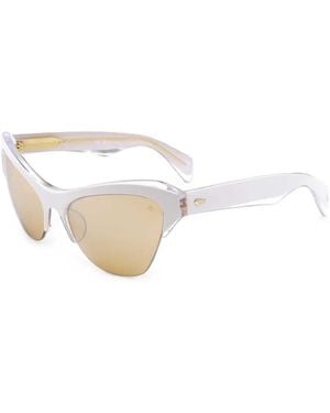 Rag & Bone Logo-Detail Cat-Eye Sunglasses - White