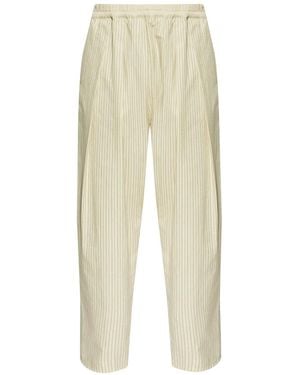Maison Margiela Relaxed Fit Trousers With Pleat Detailing - White