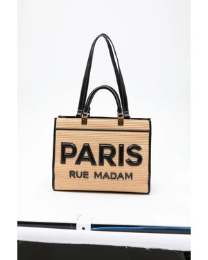 RUE MADAM PARIS Iconique Logo-Patch Tote Bag - Natural