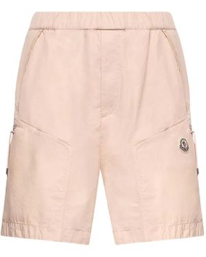 Moncler Logo-Patch Cargo Shorts - Pink