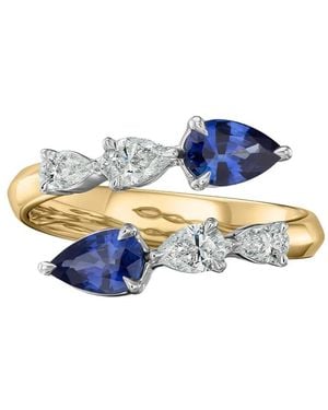 Phillips House 18K Sapphire Diamond Crossover Ring - Blue