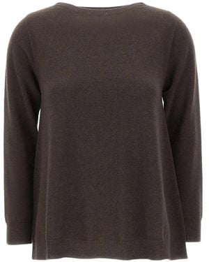 Kangra Crew-Neck Long-Sleeves Sweater - Brown