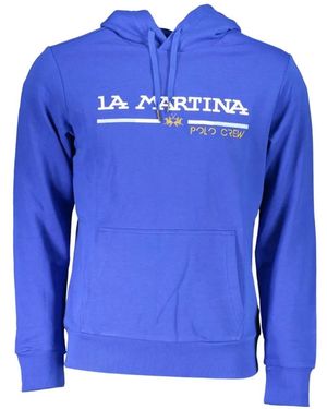 La Martina Logo-Detail Hoodie - Blue