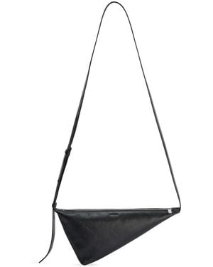 Jil Sander レザーショルダーバッグ - ブラック