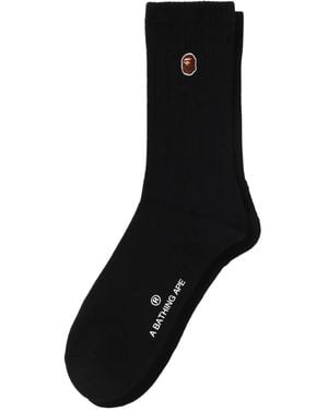 A Bathing Ape Socken Mit Logo-Stickerei - Schwarz