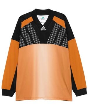 adidas Paneled V-Neck Sweatshirt - Orange