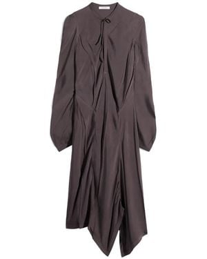 Lemaire Creased Bias Dress - Brown