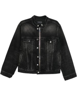 Haikure Zip-Up Denim Jacket - Black