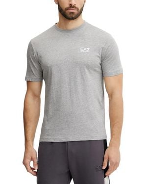 EA7 Logo-Print Short-Sleeve T-Shirt - Grey