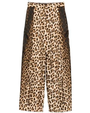 Sportmax Spxoblo Animal-Print Trousers - Natural