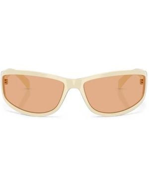 Miu Miu Logo-Embossed Rectangle-Frame Sunglasses - Pink