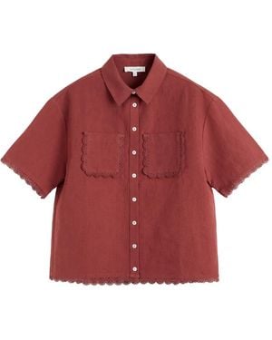 Chinti & Parker Camisa Con Ribete Festoneado - Rojo