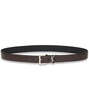 Saint Laurent Gespriem Met Logo - Wit