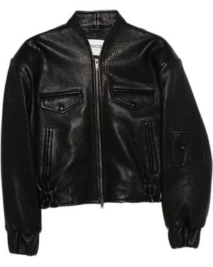 DUCIE Frankie Pebbled Leather Jacket - Black