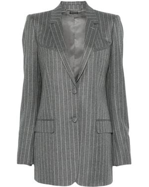 Tom Ford Striped Flannel Western Jacket - Gray