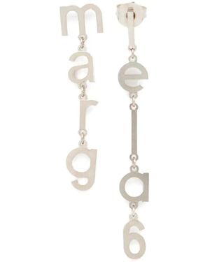 MM6 by Maison Margiela Letter Logo Earrings - White