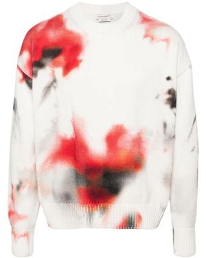 McQueen Intarsien-Sweatshirt Mit Batikmuster - Pink