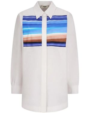 Fendi Striped-Print Shirt - White