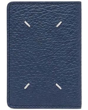 Maison Margiela Porte-Cartes Four Stitches En Cuir Grainé - Blue