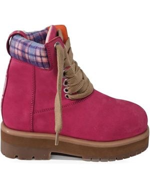 PDF Check Trim Boots - Purple