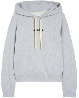Jil Sander Logo-Detail Hoodie - Gray