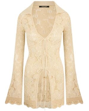 Roberto Cavalli Front-Tie Cardigan - Natural
