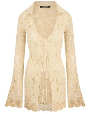 Roberto Cavalli Front-Tie Cardigan - Natural