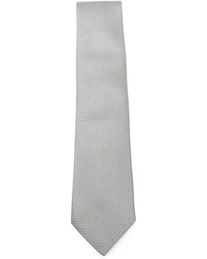 Errico Formicola Micro-Patterned Silk Tie - White
