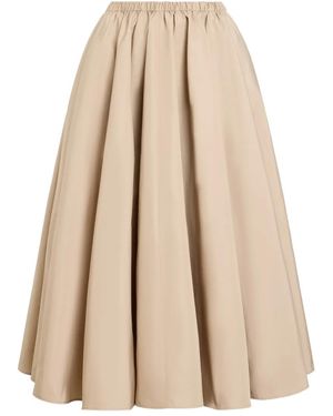 Patou Elasticated-Waist Maxi A-Line Skirt - Natural