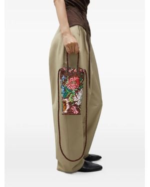 Cordera Peonia Beaded Shoulder Bag - Brown
