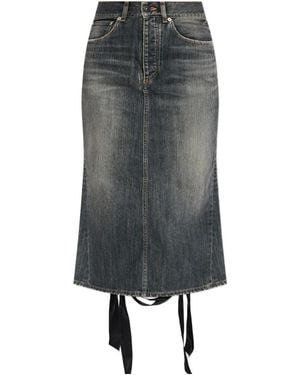 Balenciaga Lace-Up Midi Skirt - Grey
