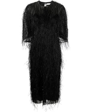 Lanvin Fringed Midi Dress - Black