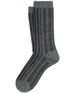 ANT45 Mannar Glitter-Effect Ribbed Socks - Grey