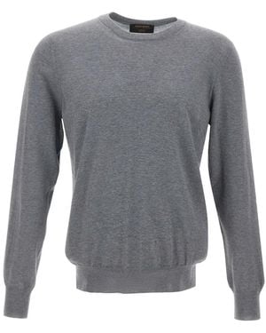 Gran Sasso Ribbed Crew-Neck Sweater - Grey