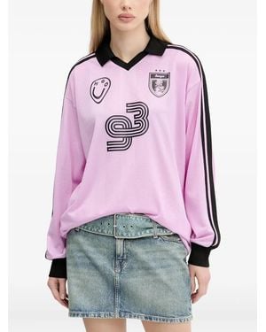 HUGO 93 Graphic-Print Football Top - Red