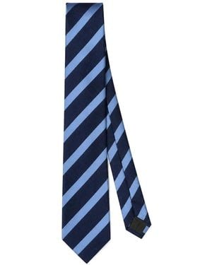 CAVENDISH® Striped Silk Tie - Blue