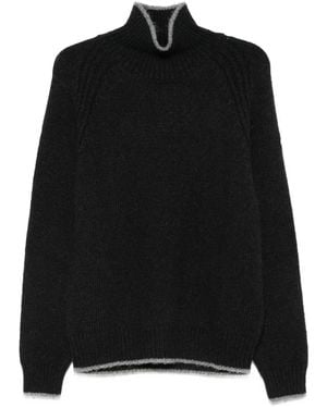 Moncler Gerippter Rollkragenpullover - Schwarz