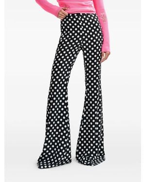 Essentiel Antwerp Polka-Dot Flared Trousers - Black