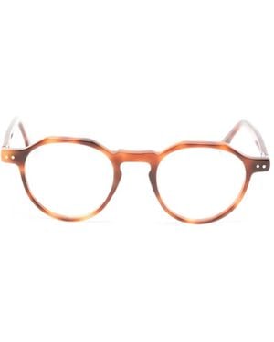 Lesca Icon Brille Mit Geometrischem Gestell - Braun
