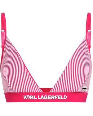 KARL LAGERFELD Ikon Striped Bra - Pink